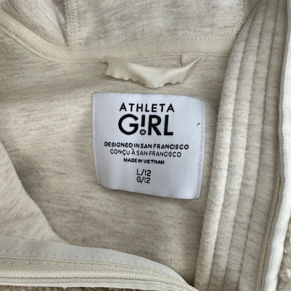 Athleta Girl So Snug Cream Sherpa Jacket Size 12 Large - Picture 3 of 6